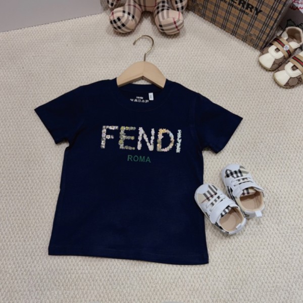 ハイブランドFendi フェンディ子供tシャツ夏 ブランド半袖tシャツ ハイブランドtシャツ 偽物 レディースメンズ ブランドペアルック tシャツ高品質