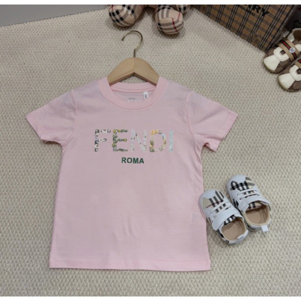 ハイブランドFendi フェンディ子供tシャツ夏 ブランド半袖tシャツ ハイブランドtシャツ 偽物 レディースメンズ ブランドペアルック tシャツ高品質