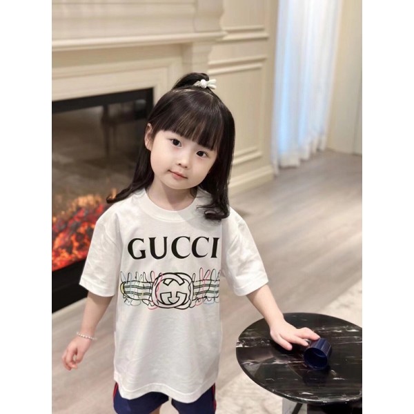 Gucci グッチハイブランド親子tシャツ偽物レディースメンズブランド子供tシャツ上着カジュアル韓国 パチモン上質 tシャツブランド 服 コピー 激安屋 S¬3XL 90¬160CM 