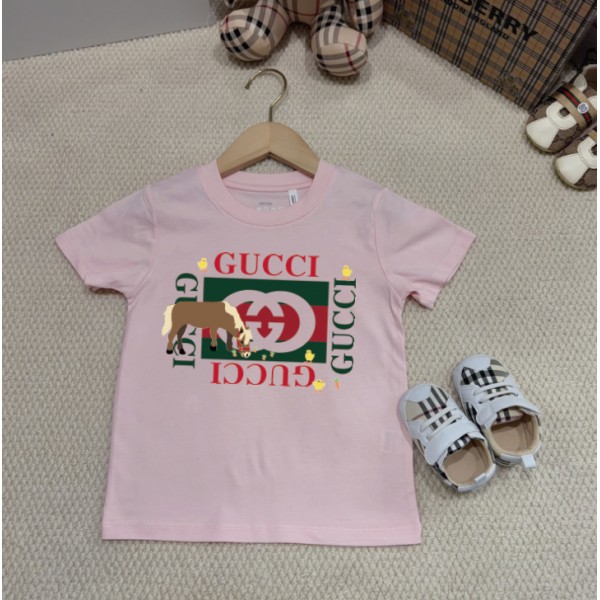 Gucci グッチブランド子供tシャツカットソー コピーブランド半袖tシャツオーバーサイズブランド男女兼用tシャツ S¬3XL 高品質20代 30代40代tシャツ 激安パロディ 90¬160CM 