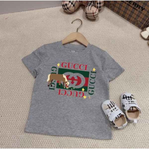 Gucci グッチブランド子供tシャツカットソー コピーブランド半袖tシャツオーバーサイズブランド男女兼用tシャツ S¬3XL 高品質20代 30代40代tシャツ 激安パロディ 90¬160CM 