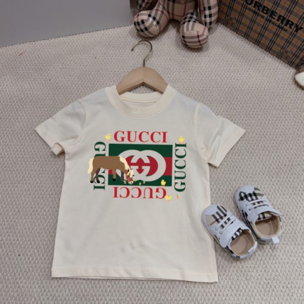 Gucci グッチブランド子供tシャツカットソー コピーブランド半袖tシャツオーバーサイズブランド男女兼用tシャツ S¬3XL 高品質20代 30代40代tシャツ 激安パロディ 90¬160CM 