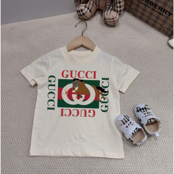 Gucci グッチブランド半袖tシャツ 親子T-shirt 親子ペアルック tシャツ 親子 夏服 上下セット ママ パパ 男の子 女の子 キッズ tシャツ 子ども服 家族 出産祝い プレゼント