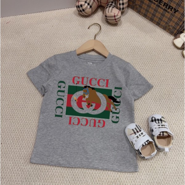 Gucci グッチブランド半袖tシャツ 親子T-shirt 親子ペアルック tシャツ 親子 夏服 上下セット ママ パパ 男の子 女の子 キッズ tシャツ 子ども服 家族 出産祝い プレゼント