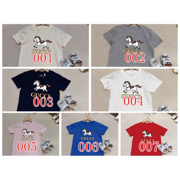 Gucci グッチブランド子供tシャツオーバーサイズハイブランド半袖tシャツ 男女 兼用韓国  tシャツブランド親子服 コピー 激安屋