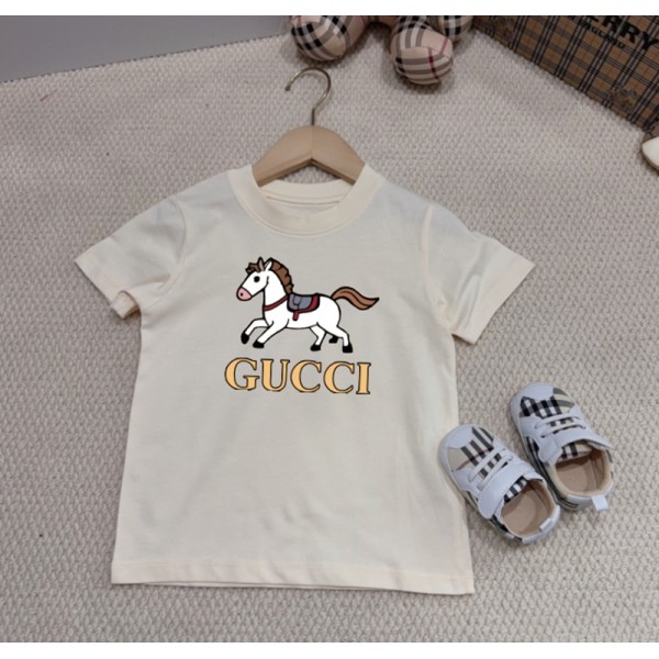 Gucci グッチブランド子供tシャツオーバーサイズハイブランド半袖tシャツ 男女 兼用韓国  tシャツブランド親子服 コピー 激安屋