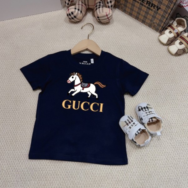 Gucci グッチブランド子供tシャツオーバーサイズハイブランド半袖tシャツ 男女 兼用韓国  tシャツブランド親子服 コピー 激安屋