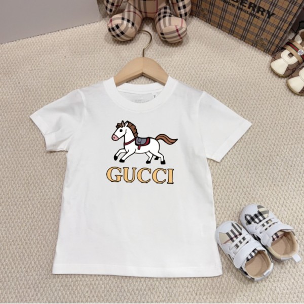 Gucci グッチブランド子供tシャツオーバーサイズハイブランド半袖tシャツ 男女 兼用韓国  tシャツブランド親子服 コピー 激安屋