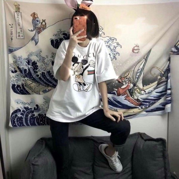 Gucci グッチブランド 親子ペアルック tシャツ 親子 夏服 コーデ 夏 ミッキマウス柄 半袖 親子 T-shirt 家族 お揃い tシャツ ママ パパ 男の子 女の子 キッズ tシャツ 子ども服 親子ペアルック 出産祝い 記念日 プレゼント 可愛い