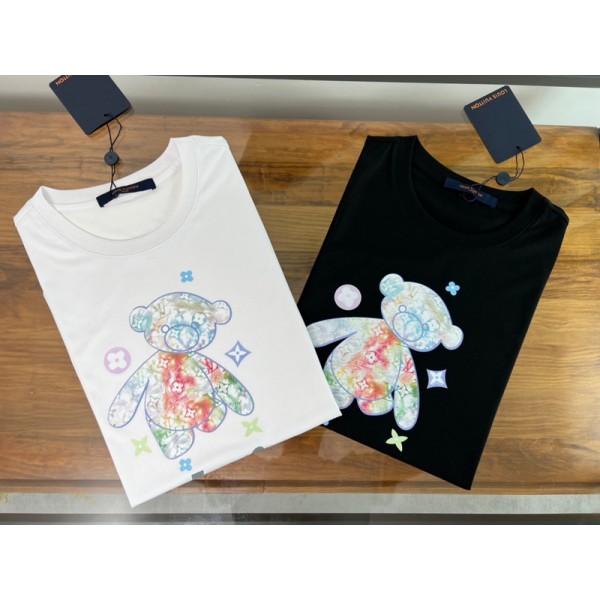 Lv ルイヴィトンブランド子供tシャツカットソー コピー ペア揃いtシャツ 夏tシャツ ブランドかわいい メンズTシャツ カットソー ペアカップルtシャツ 上質