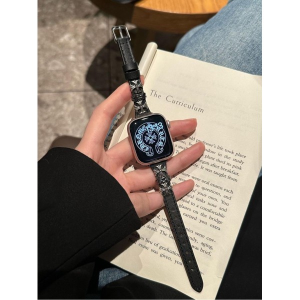 クロムハーツ Chrome Heartsブランド Apple Watch 12 ultra4 11 ultra3 10 9 ultra2 バンド 華奢革 交換バンド アップルウォッチ12 ultra 4 11 10 ultra3 se3 49mmブランドベルト高級感 Apple Watch 12 ultra 4 11 se3 10 9 8 7 se2/6/5/4/3/2/1ベルト 軽量 フィット 通気性ブランドiwatch 12 11 7 8 9 10 バンド 丈夫