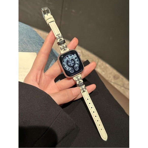 クロムハーツ Chrome Heartsブランド Apple Watch 12 ultra4 11 ultra3 10 9 ultra2 バンド 華奢革 交換バンド アップルウォッチ12 ultra 4 11 10 ultra3 se3 49mmブランドベルト高級感 Apple Watch 12 ultra 4 11 se3 10 9 8 7 se2/6/5/4/3/2/1ベルト 軽量 フィット 通気性ブランドiwatch 12 11 7 8 9 10 バンド 丈夫