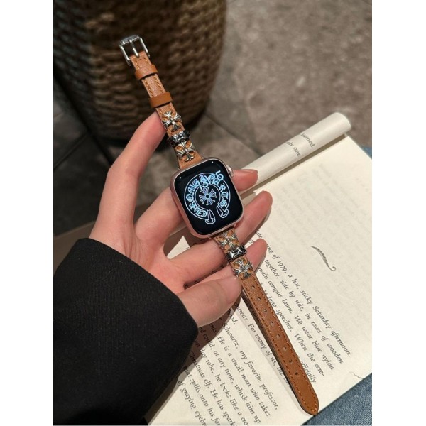 クロムハーツ Chrome Heartsブランド Apple Watch 12 ultra4 11 ultra3 10 9 ultra2 バンド 華奢革 交換バンド アップルウォッチ12 ultra 4 11 10 ultra3 se3 49mmブランドベルト高級感 Apple Watch 12 ultra 4 11 se3 10 9 8 7 se2/6/5/4/3/2/1ベルト 軽量 フィット 通気性ブランドiwatch 12 11 7 8 9 10 バンド 丈夫