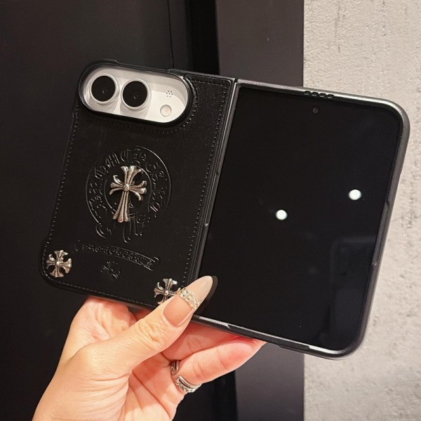 クロムハーツ Chrome Hearts高級感galaxy z fold 8 ultra 7 6 5 4 3ケースハイブランドアイフォン Duoスマホケース男女兼用大人っぽい iPhone Duo 折りたたみブランドスマホカバーブランド落下保護galaxy z flip3 4 5 6 78 ultra携帯カバーレディース