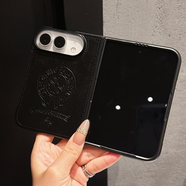 クロムハーツ Chrome Hearts高級感galaxy z fold 8 ultra 7 6 5 4 3ケースハイブランドアイフォン Duoスマホケース男女兼用大人っぽい iPhone Duo 折りたたみブランドスマホカバーブランド落下保護galaxy z flip3 4 5 6 78 ultra携帯カバーレディース