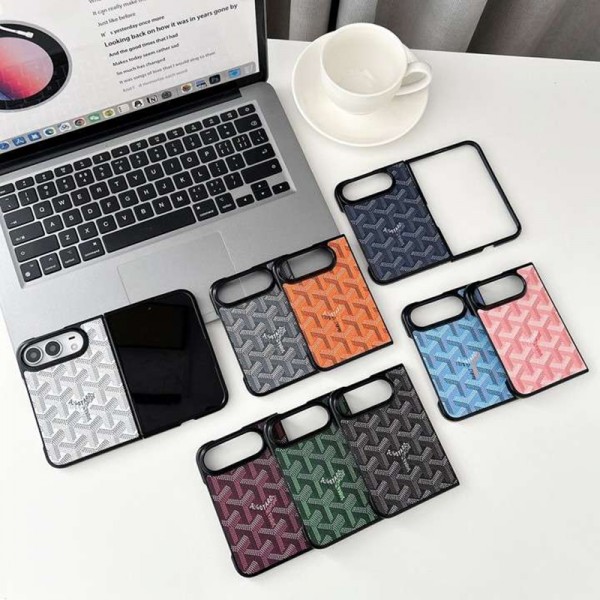 Goyard ゴヤールアップルDuo 折りたたみケース ギャラクシーz flip8 7 6 4 5スマホカバースムーズ高級感galaxy z fold 8 ultra 7 6 5 4 3ケースハイブランドiPhone Duo スマホケース男女兼用大人っぽい ギャラクシーz fold8 7 4 5 6ブランドスマホカバー