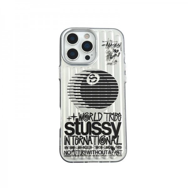 Stussy ステューシーiphone 18 pro max 18 pro 17 air 16pro 15 plus 15 14 pro max ケース ハイブランド モノグラム柄 メンズ ナイロン スマホケースストラップ ブランド携帯カバー iphone 18 18 pro max ケース 持ち運び楽々