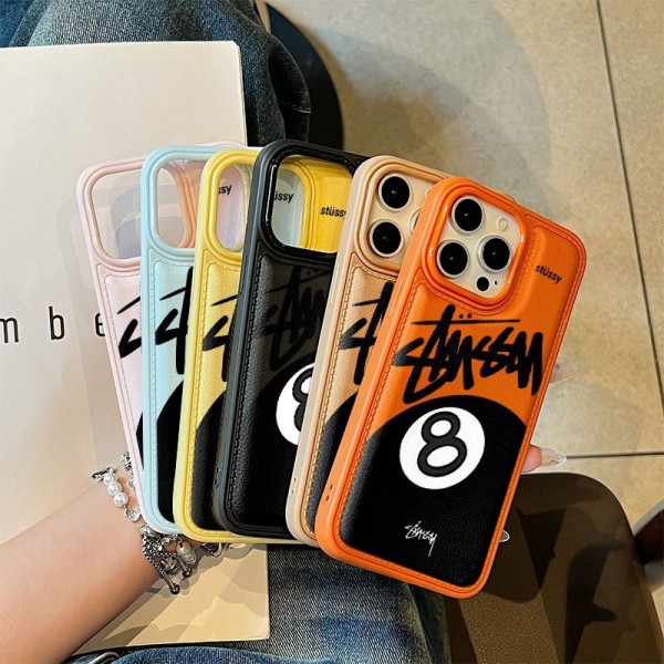 Stussy ステューシーiphone 18 pro max 18 pro 17 air 16pro 15 plus 15 14 pro max ケース ハイブランド 薄型スリム カップル 本革調レザー スマホケースストラップ ブランド携帯カバー iphone 18 18 pro max ケース 軽量