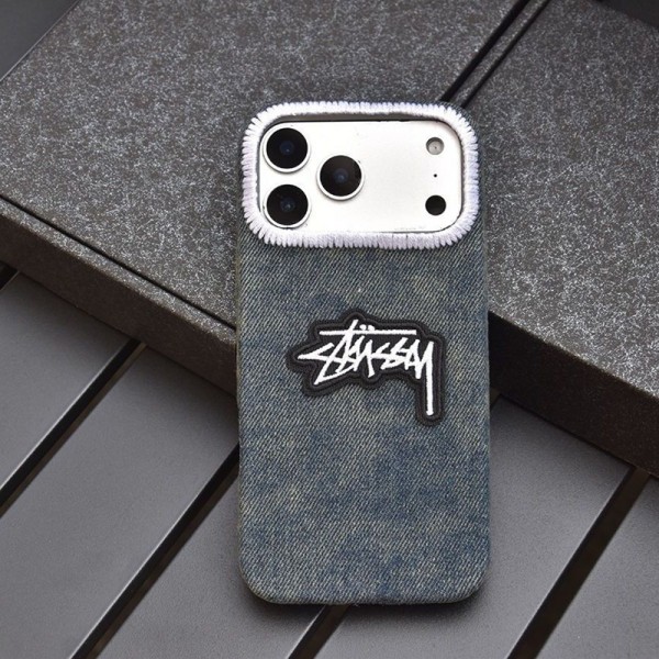 Stussy ステューシーiphone 18 pro max 18 pro 17 air 16pro 15 plus 15 14 pro max ケース ハイブランド ストラップ付き 男女兼用 合成皮革 スマホケースストラップ ブランド携帯カバー iphone 18 18 pro max ケース インスタ映え