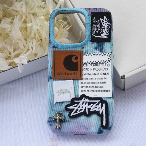 Stussy ステューシーiphone 18 pro max 18 pro 17 air 16pro 15 plus 15 14 pro max ケース ハイブランド チェーン付き 大学生 ハイブリッド素材 スマホケースストラップ ブランド携帯カバー iphone 18 18 pro max ケース 高級感