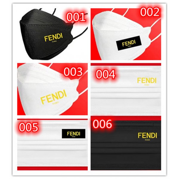 フェンディブランド使い捨てマスク ファッション簡約 黒白 不織布マスク3層 立体構造フェイスマスク FENDI 紫外線カット花粉症 飛沫 コロナ対策マスク