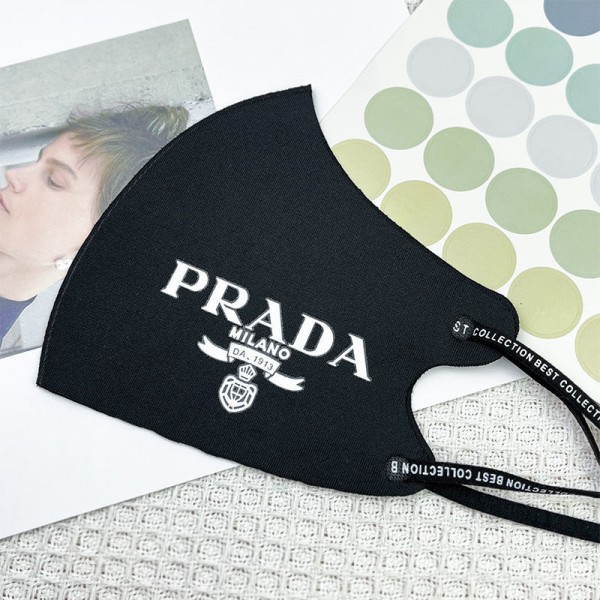 プラダ マスクハイブランド PRADA シンプル ホワイト ブラック 洗えるマスク 小顔効果 調整可能 フェイスマスク 接触冷感 通気性がよい 繰り返しマスク 夏用