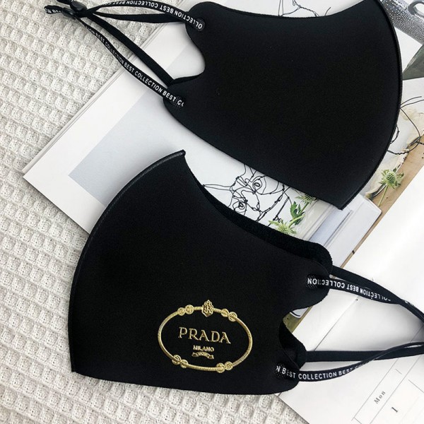 プラダハイブランド繰り返しマスクブラック3d立体フェイスマスクPrada 精緻なロゴ 高品質 洗えるマスク夏 通気性がよい 蒸し暑くないマスク抗菌 防塵 コロナ対策マスク