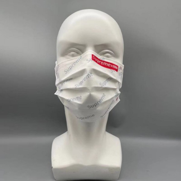 シュプリームブランド使い捨てマスクシンプル 高品質 ホワイト 不織布マスク3層構造 フィルターマスク花粉症 風邪 粉塵 飛沫 ウィルス対策マスク