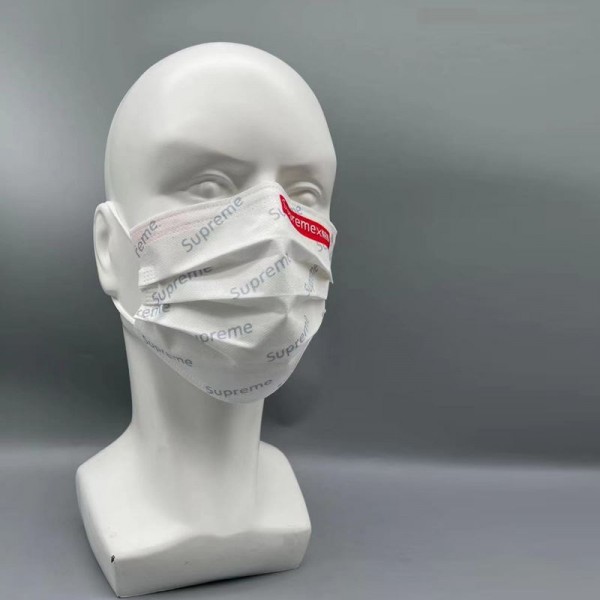 シュプリームブランド使い捨てマスクシンプル 高品質 ホワイト 不織布マスク3層構造 フィルターマスク花粉症 風邪 粉塵 飛沫 ウィルス対策マスク