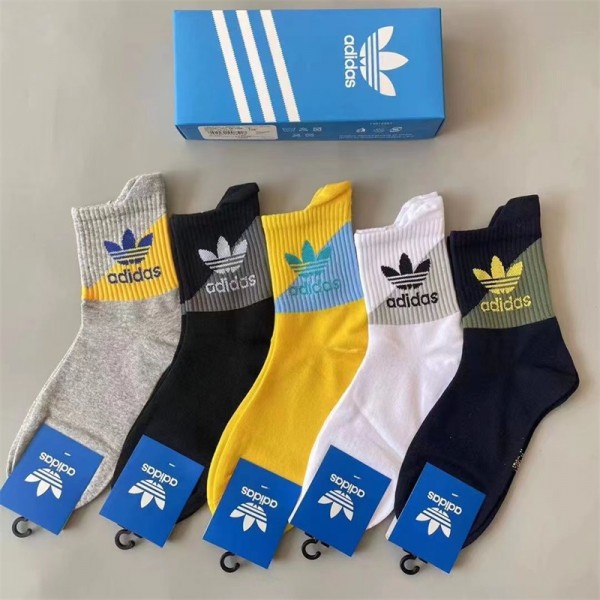 アディダス ソックス靴下 5足セットハイブランド Adidas 高品質 コットン 肌触りがよいミドルソックスレディースメンズ ソックス