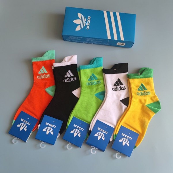 アディダス ソックス靴下 5足セットハイブランド Adidas 高品質 コットン 肌触りがよいミドルソックスレディースメンズ ソックス