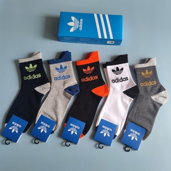 アディダス ソックス靴下 5足セットハイブランド Adidas 高品質 コットン 肌触りがよいミドルソックスレディースメンズ ソックス