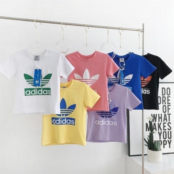 アディダス 子供服 キッズtシャツハイブランドAdidas ファッション 潮流 tシャツ ガールズ ボーイ 学生 半袖シャツ 夏