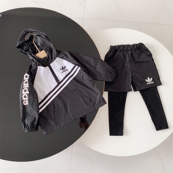 Adidas アディダス 子供服 カジュアル セット服 潮流 人気 運動風 プルオーバーブランドハイブランド秋冬服パーカースウェット偽物 男女兼用メンズ 服 コピー ファッション レディース