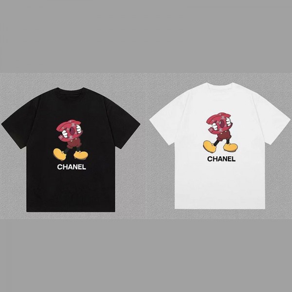 Chanel シャネルハイブランドtシャツ偽物レディースメンズブランドtシャツオーバーサイズ夏tシャツブランドかわいいTシャツカットソーペアカップルS - 5XL