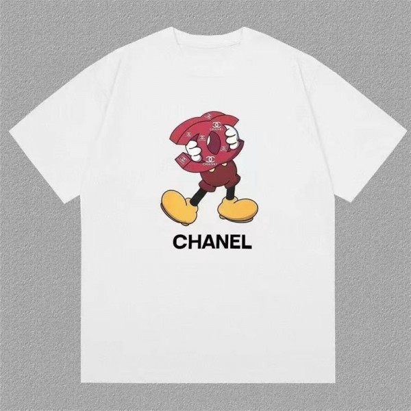 Chanel シャネルハイブランドtシャツ偽物レディースメンズブランドtシャツオーバーサイズ夏tシャツブランドかわいいTシャツカットソーペアカップルS - 5XL