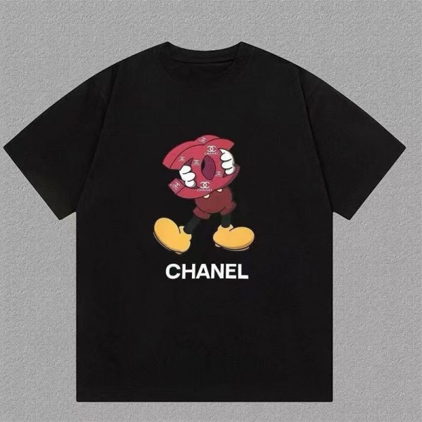Chanel シャネルハイブランドtシャツ偽物レディースメンズブランドtシャツオーバーサイズ夏tシャツブランドかわいいTシャツカットソーペアカップルS - 5XL