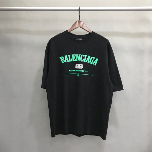 バレンシアガ ハイブランドtシャツファッション潮流 半袖 tシャツ上着 レディースメンズ カジュアル ゆったり 丸首 tシャツ 夏 着心地抜群 tシャツ トップス