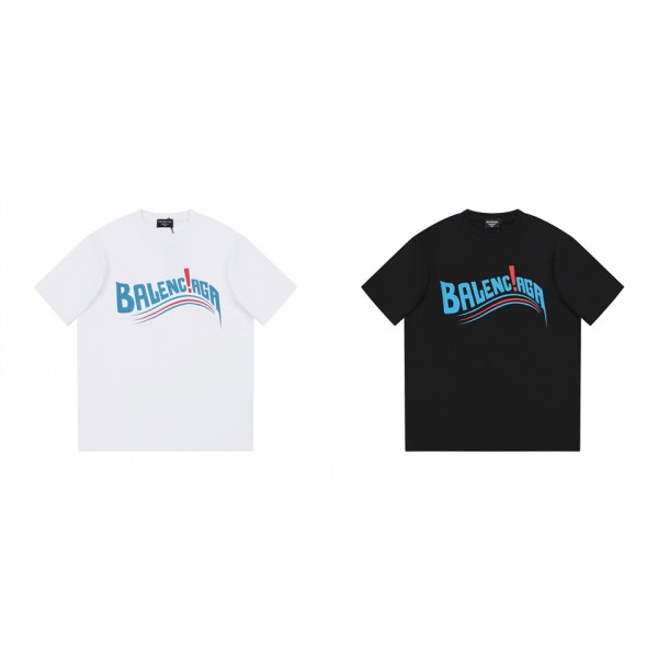 バレンシアガ tシャツブランド 春夏 コットン 肌に優しい tシャツ ブラック ホワイト オーバーサイズ 半袖 tシャツ カップルオススメ