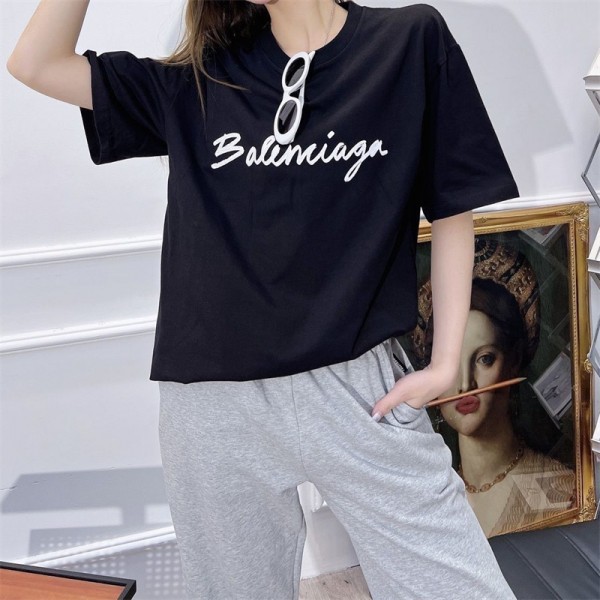 バレンシアガ tシャツハイブランドBalenciaga 夏 レディースメンズ tシャツ カジュアル オーバーサイズ 半袖 tシャツ コットン肌に優しい服 