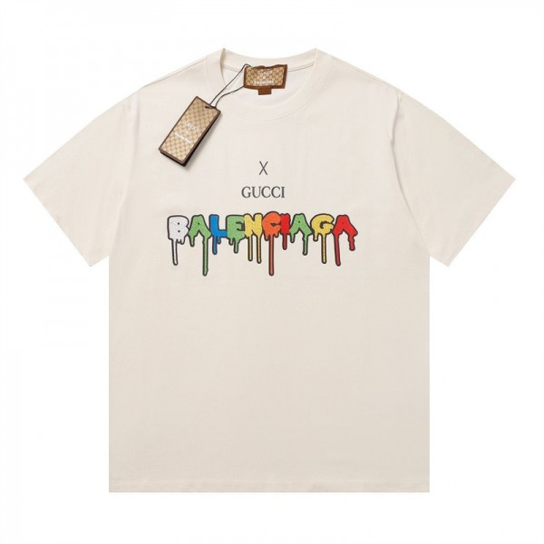Balenciaga バレンシアガ＆グッチブランド半袖tシャツブランドtシャツオーバーサイズ韓国 パチモン 流行り tシャツ大人の上質Tシャツ M~3XL