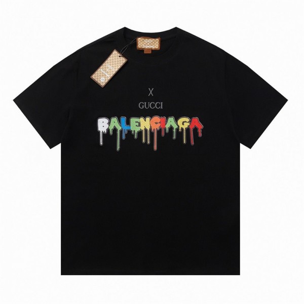 Balenciaga バレンシアガ＆グッチブランド半袖tシャツブランドtシャツオーバーサイズ韓国 パチモン 流行り tシャツ大人の上質Tシャツ M~3XL