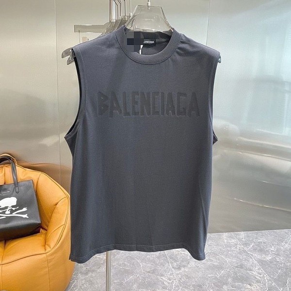 Balenciaga バレンシアガブランドタンクトップ メンズ 綿100% レディース ノースリーブ XS - 5XL 無袖シャツ ゆったり ランニングシャツ 柔らか 夏ファッション Tシャツ 肌着 インナー 袖なしtシャツ ビッグシルエット カジュアル 個性的 おしゃれ 夏
