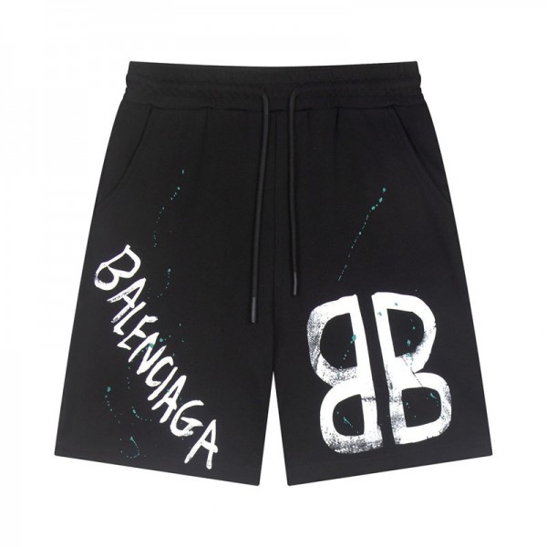 ブランド Balenciaga ハーフパンツ メンズ バレンシアガ ショートパンツ 綿100% 短パン 5分丈 ゆったり M - 3XL カジュアル フィットネスパンツ スポーツ ジムウェア ポケット付き プリント柄 通気防臭 夏 部屋着