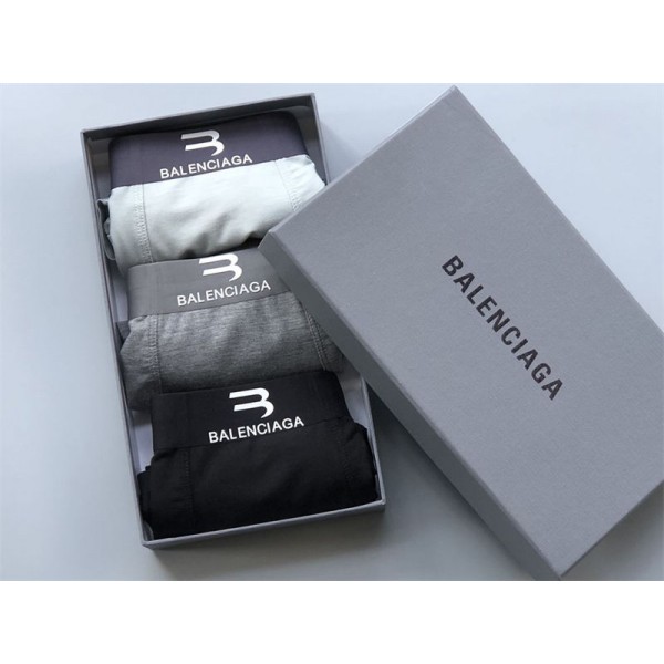 ブランド バレンシアガメンズ 下着 無地 抗菌防臭加工 3枚セット balenciaga インナー アンダーウェア 前開き ボタンあり オールシーズンL - 3XL