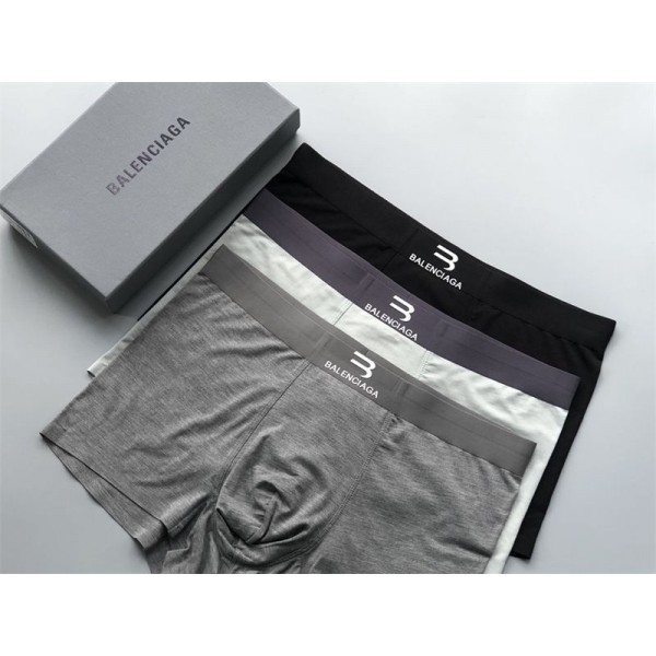 ブランド バレンシアガメンズ 下着 無地 抗菌防臭加工 3枚セット balenciaga インナー アンダーウェア 前開き ボタンあり オールシーズンL - 3XL