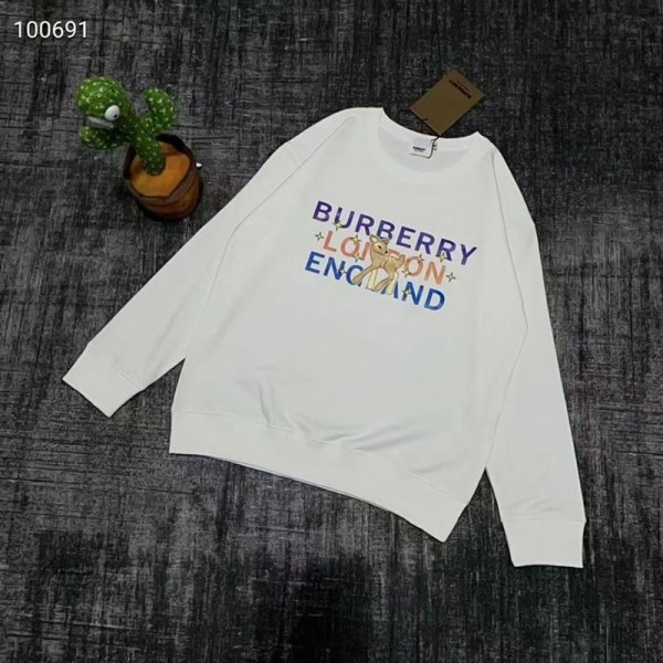 Burberryハイブランドパーカースタイリッシュ 高品質 プルオーバー バーバリードロップショルダー カジュアル トレーナー 柔らかい 春秋服 スウェット