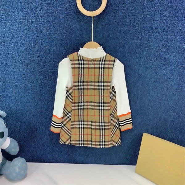 ハイブランドバーバリー子供服 BURBERRY セーターノースリーブワンピース 2点セット おしゃれ 女の子 ガールズ キッズ ドレス こども服 セットワンピース スカート トップス 通園 通学 受験