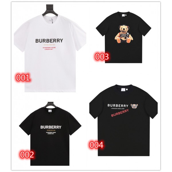 バーバリーtシャツハイブランドBurberry 夏 丸首 半袖 tシャツ トップス 男女兼用人気 コットン 着心地がよい tシャツ 上着