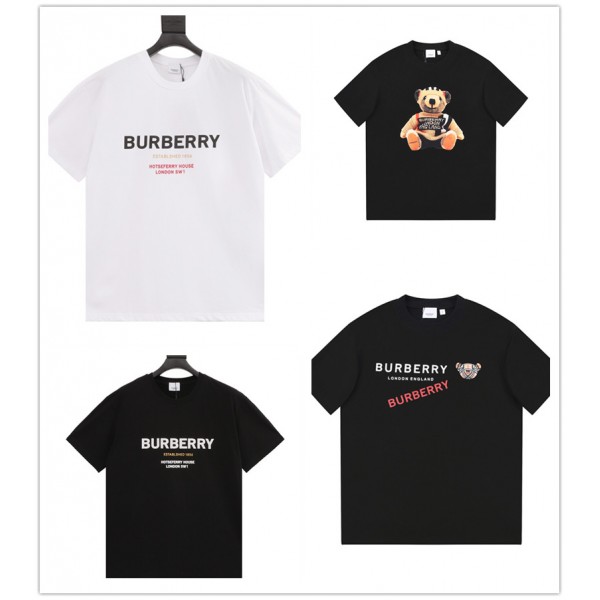 バーバリーtシャツハイブランドBurberry 夏 丸首 半袖 tシャツ トップス 男女兼用人気 コットン 着心地がよい tシャツ 上着